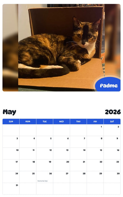 2026 - 2027 Padme - Pawidols Pet Calendar