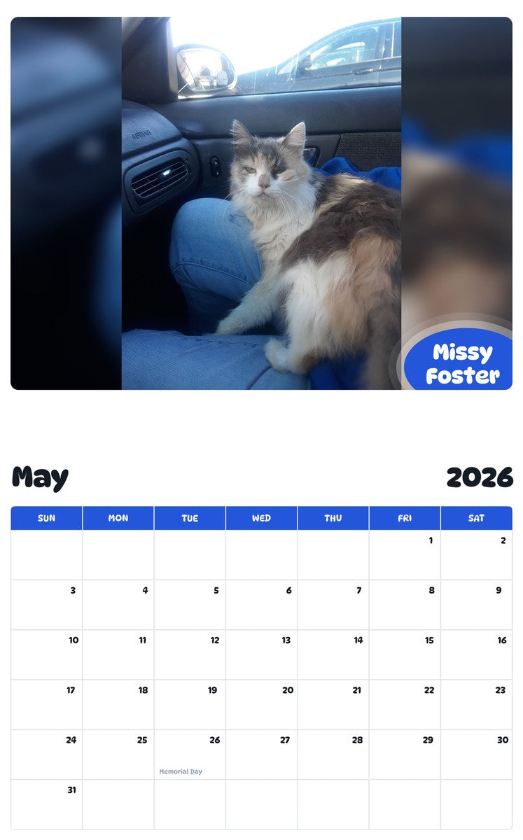 2026 - 2027 Missy Foster - Pawidols Pet Calendar