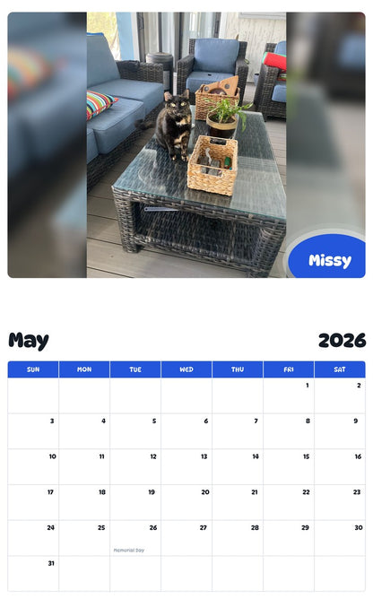 2026 - 2027 Missy - Pawidols Pet Calendar