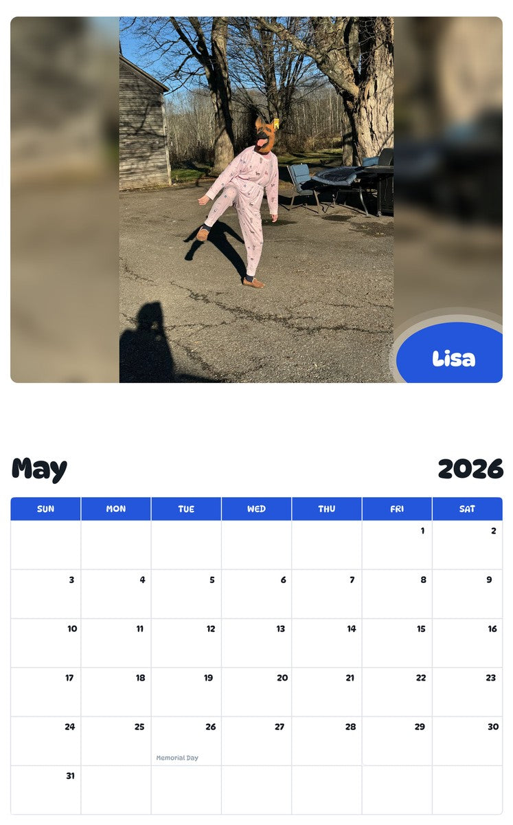 2026 - 2027 Lisa - Pawidols Pet Calendar