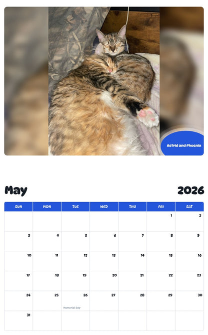 2026 - 2027 Astrid and Phoenix - Pawidols Pet Calendar