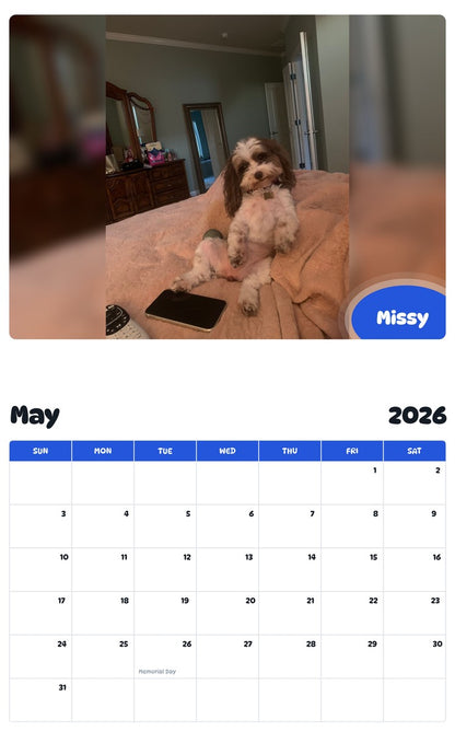 2026 - 2027 Missy - Pawidols Pet Calendar