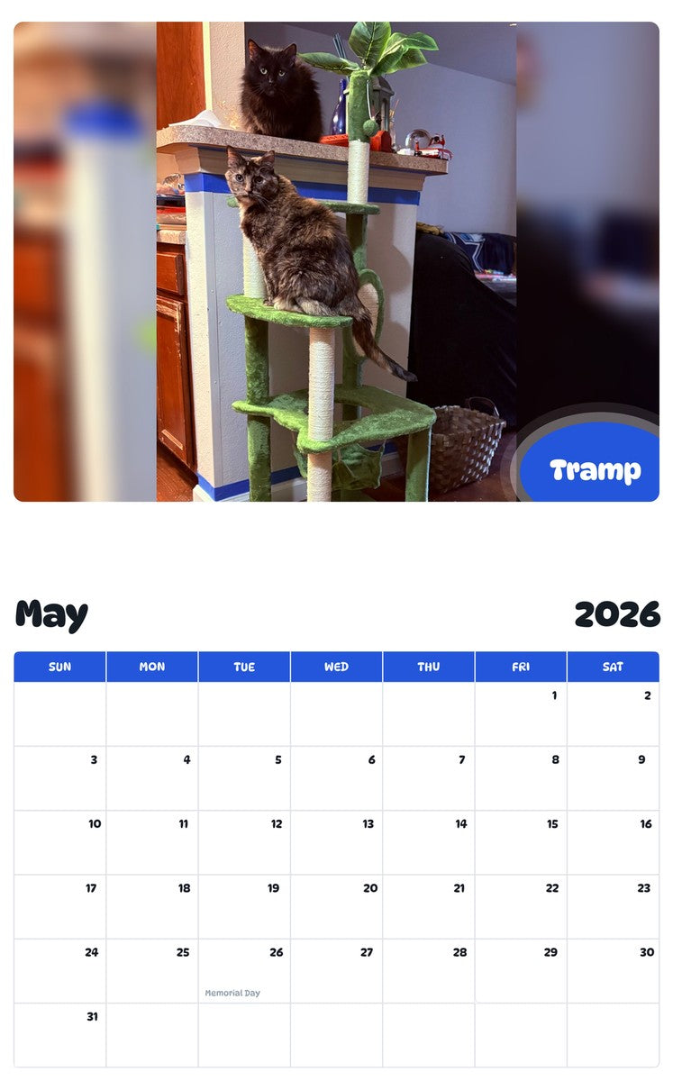 2026 - 2027 Tramp - Pawidols Pet Calendar