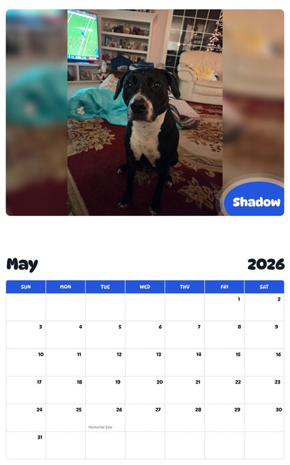 2026 - 2027 Shadow - Pawidols Pet Calendar