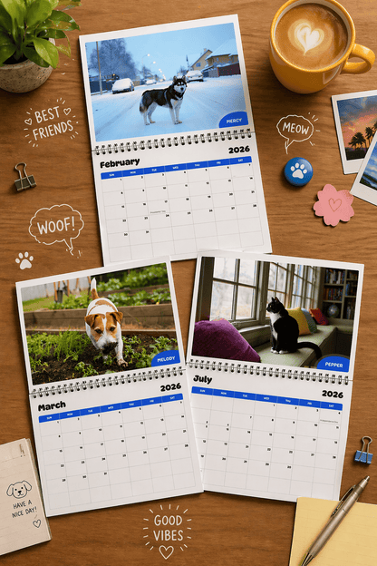 July 2026 - June 2027 Pawidols Pet Calendar (dog)