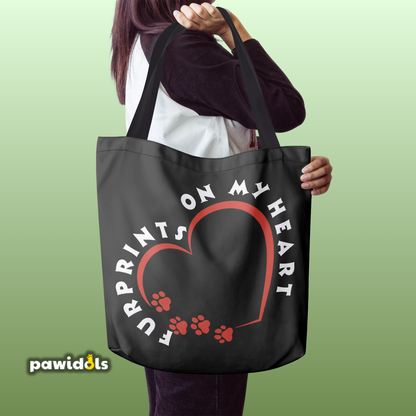 Furprints on my Heart Pet Lover Tote Bag