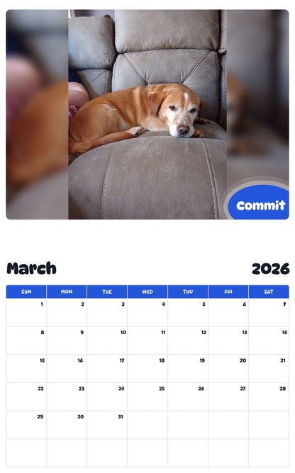 November 2025 - October 2026 Commit - Pawidols Pet Calendar