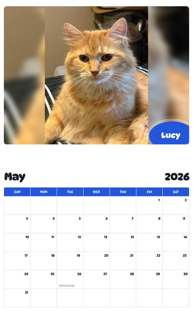 2026 - 2027 Lucy - Pawidols Pet Calendar