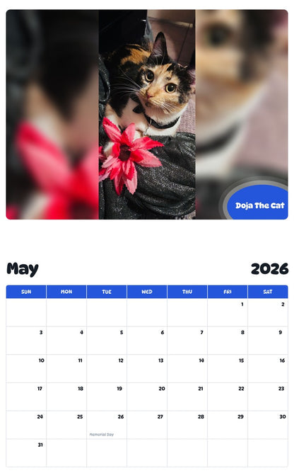 2026 - 2027 Doja The Cat - Pawidols Pet Calendar