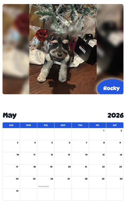 2026 - 2027 Rocky - Pawidols Pet Calendar