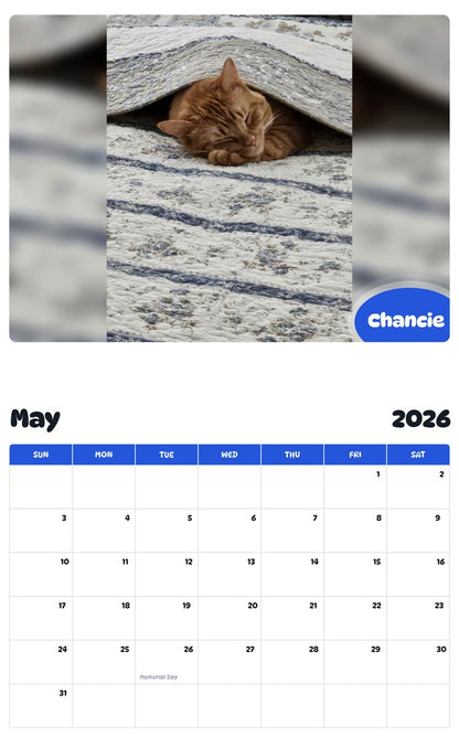 2026 - 2027 Chancie - Pawidols Pet Calendar