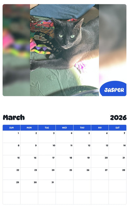 November 2025 - October 2026 JASPER - Pawidols Pet Calendar