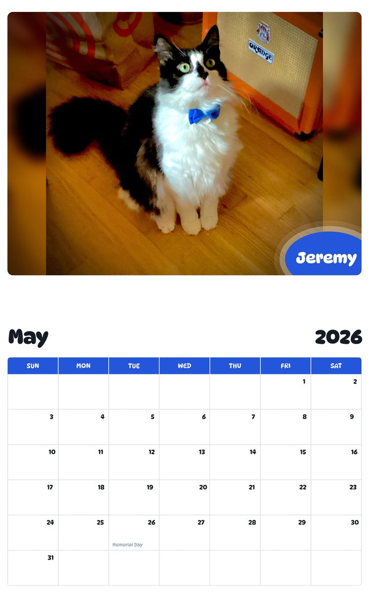 2026 - 2027 Jeremy - Pawidols Pet Calendar