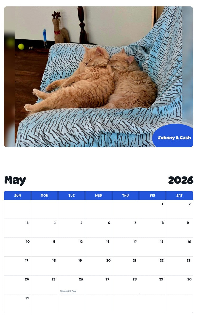 2026 - 2027 Johnny & Cash - Pawidols Pet Calendar