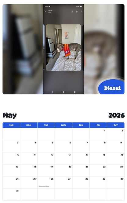 2026 - 2027 Diesel - Pawidols Pet Calendar