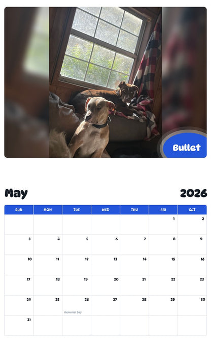 2026 - 2027 Bullet - Pawidols Pet Calendar