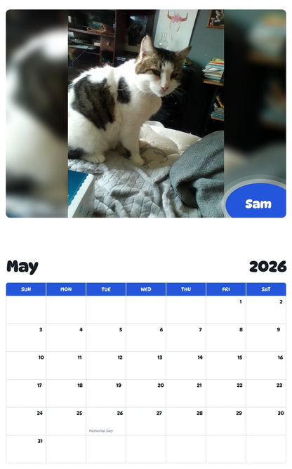 2026 - 2027 Sam - Pawidols Pet Calendar