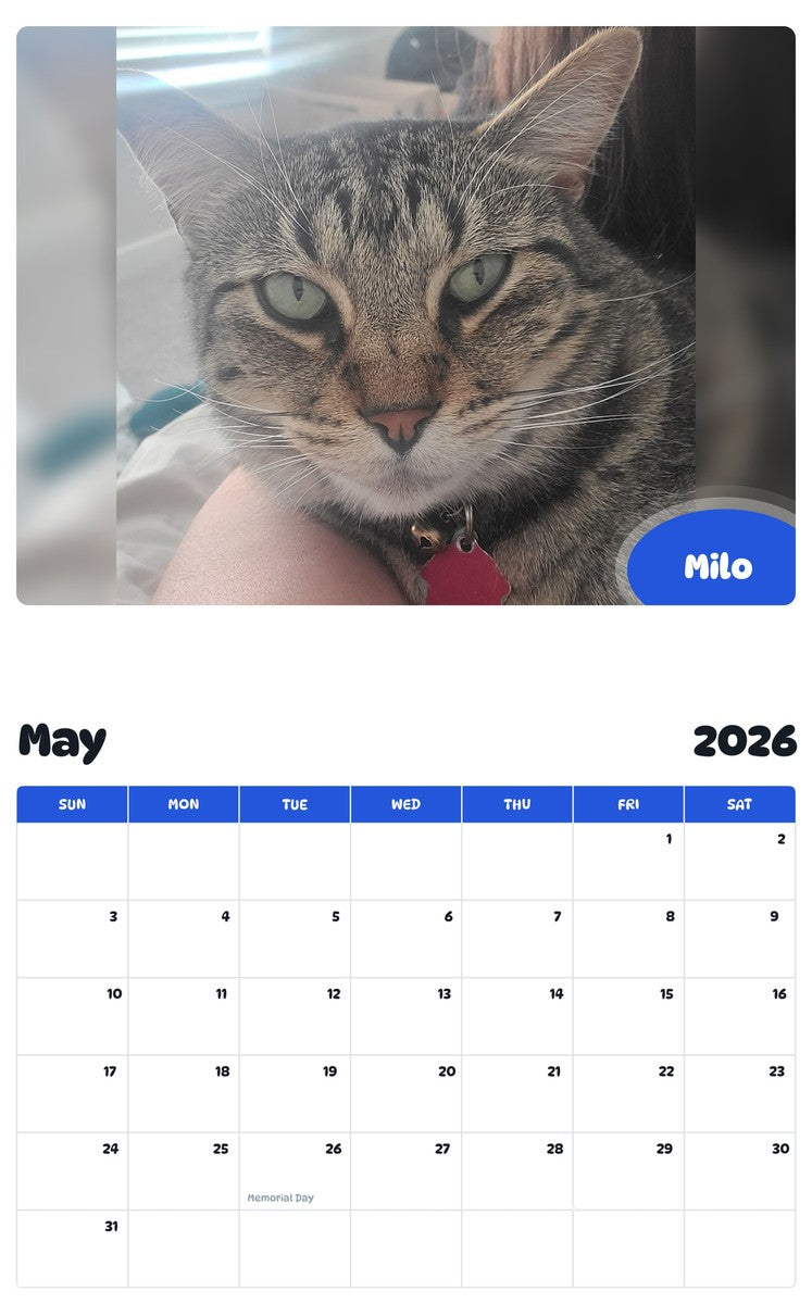 2026 - 2027 Milo - Pawidols Pet Calendar
