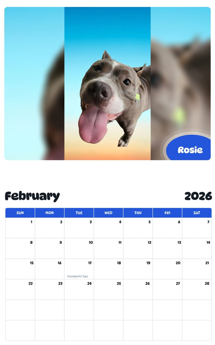 October 2025 - September 2026 Rosie - Pawidols Pet Calendar