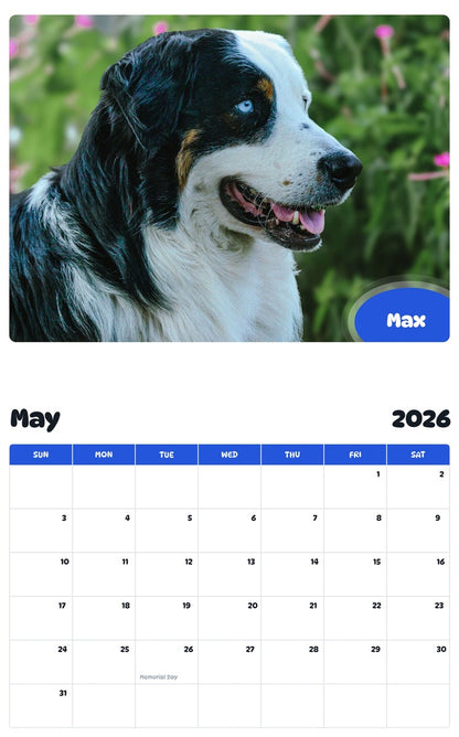 2026 - 2027 Max - Pawidols Pet Calendar