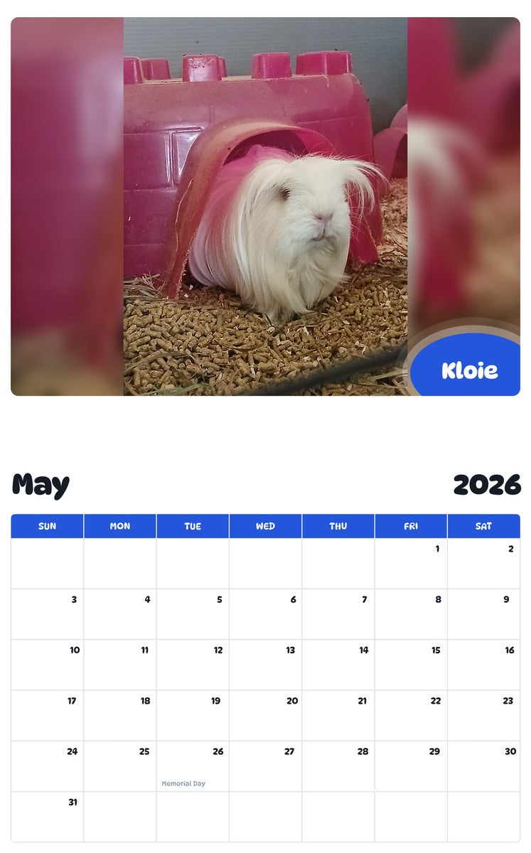 2026 - 2027 Kloie - Pawidols Pet Calendar