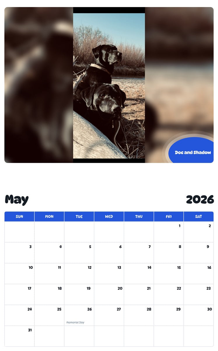 2026 - 2027 Doc and Shadow - Pawidols Pet Calendar