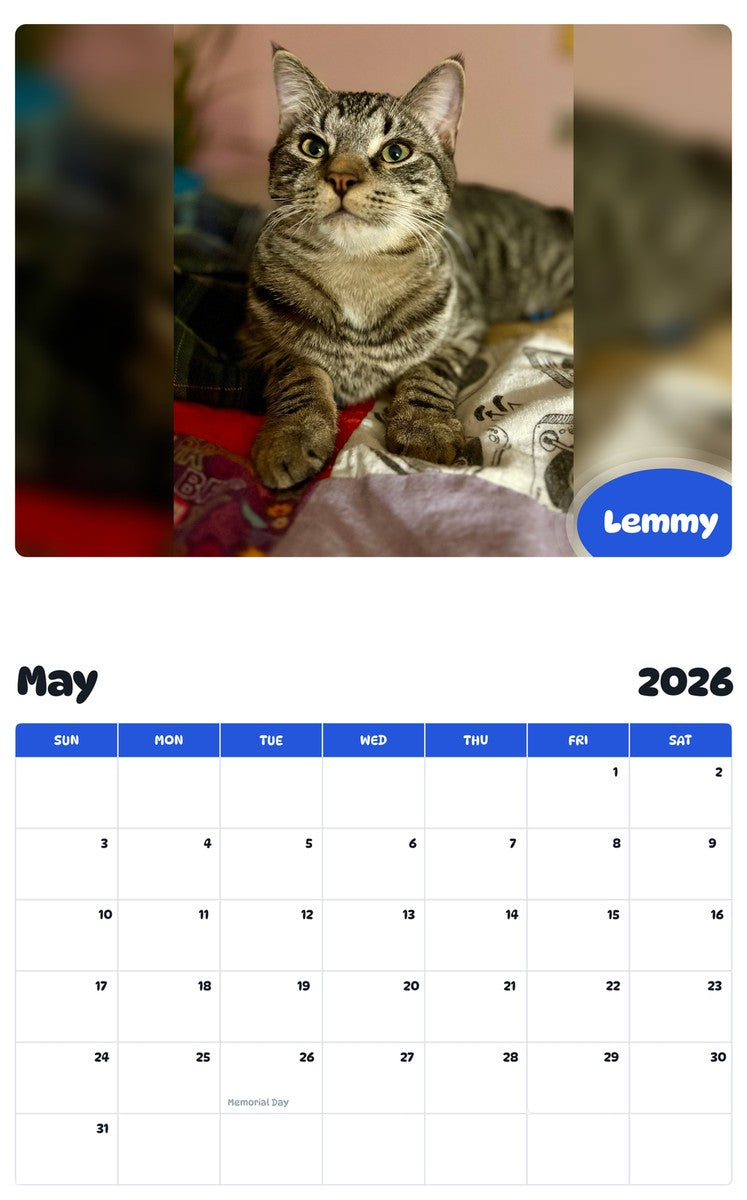 2026 - 2027 Lemmy - Pawidols Pet Calendar