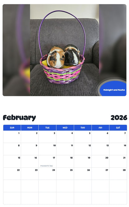October 2025 - September 2026 Midnight and Mocha - Pawidols Pet Calendar