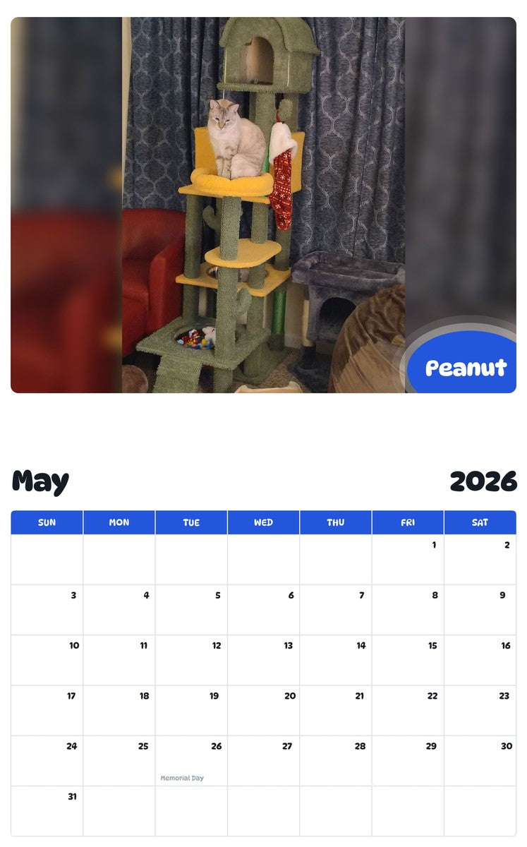 2026 - 2027 Peanut - Pawidols Pet Calendar
