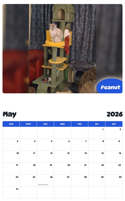 2026 - 2027 Peanut - Pawidols Pet Calendar