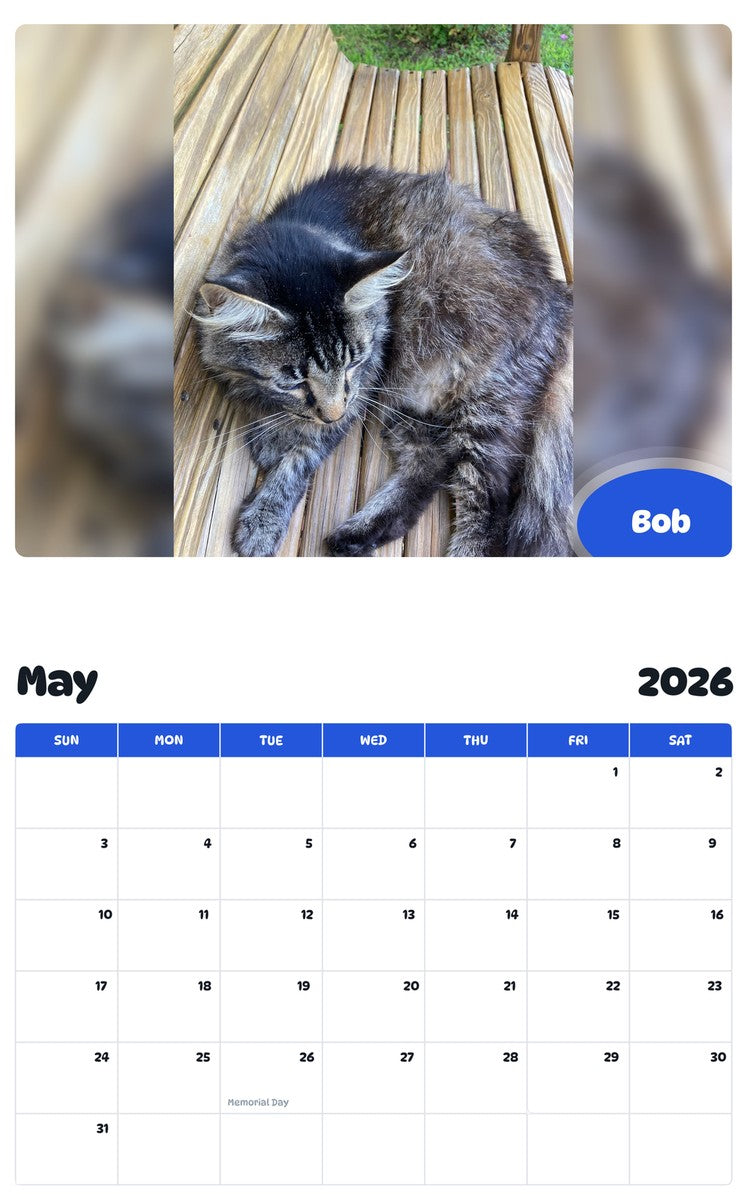 2026 - 2027 Bob - Pawidols Pet Calendar