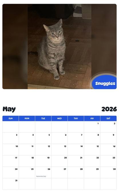 2026 - 2027 Snuggles - Pawidols Pet Calendar