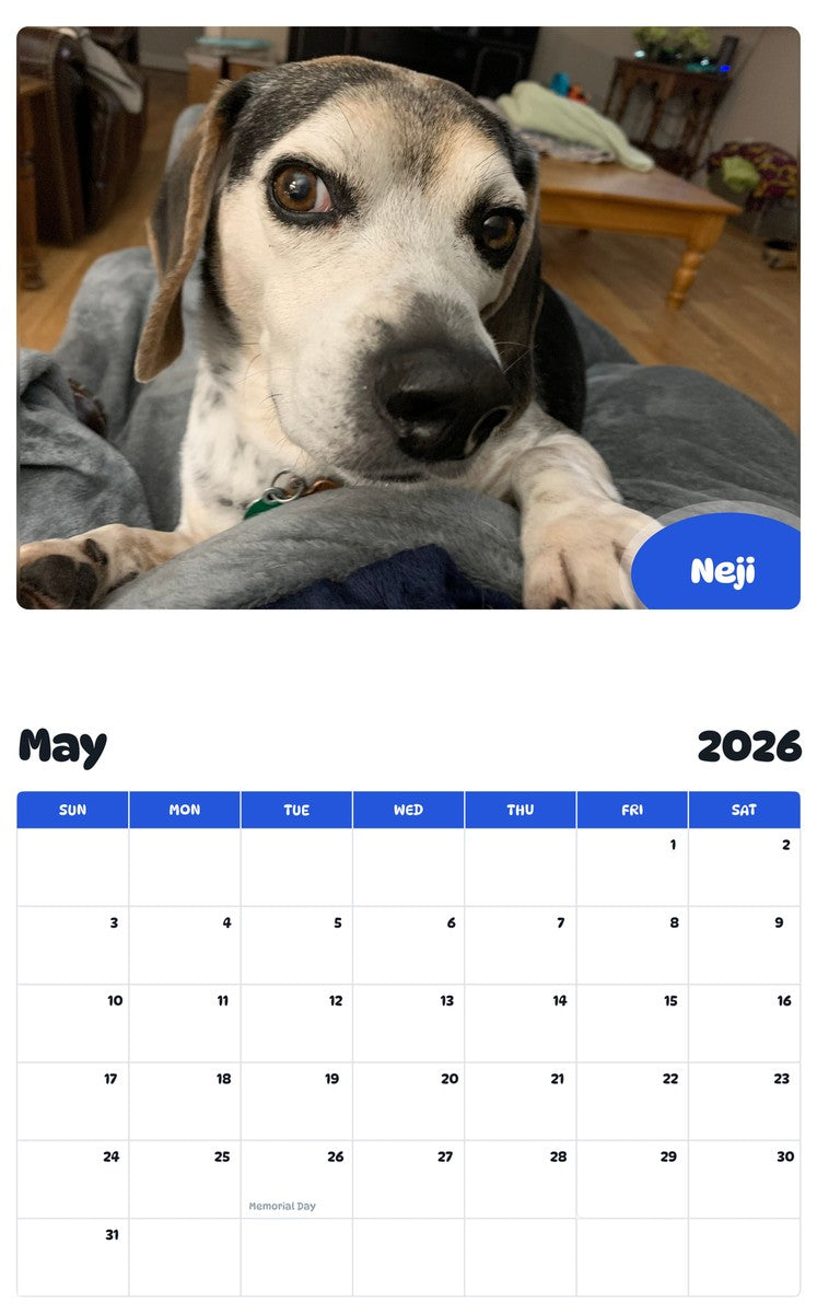 2026 - 2027 Neji - Pawidols Pet Calendar