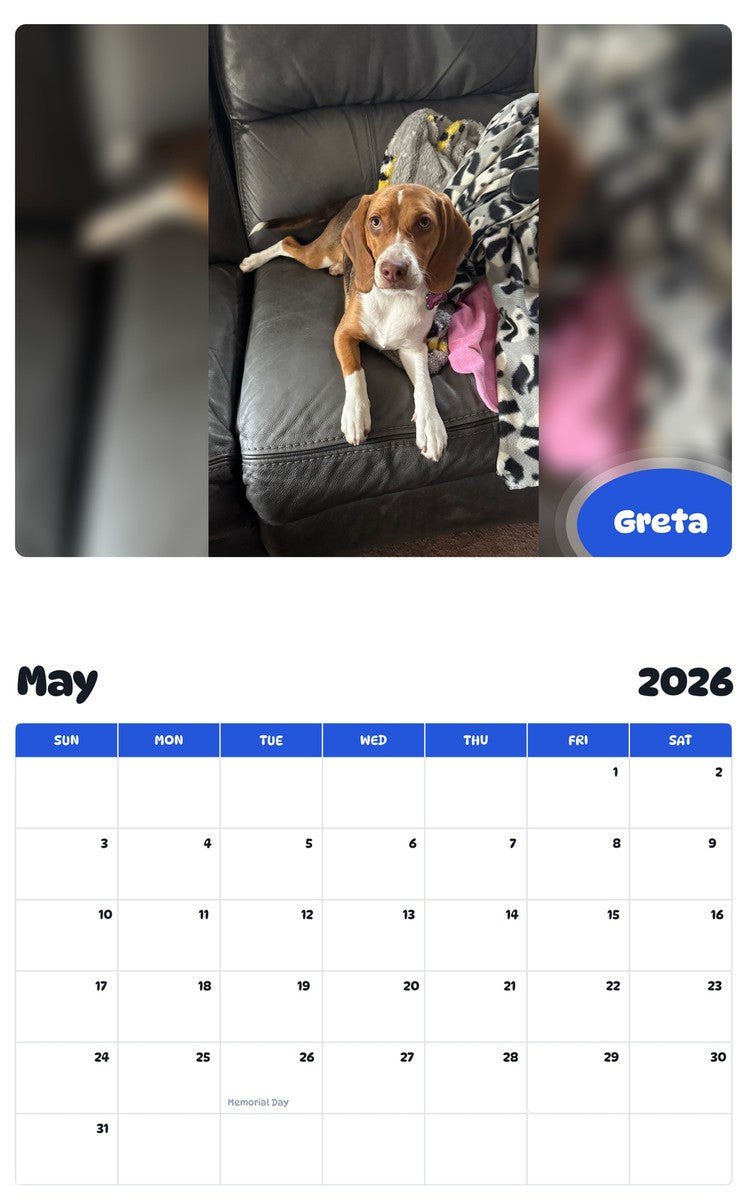 2026 - 2027 Greta - Pawidols Pet Calendar
