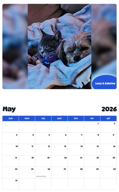 2026 - 2027 Lucy & Sabrina - Pawidols Pet Calendar
