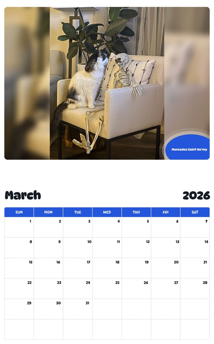 November 2025 - October 2026 Mercedes Saint Re’my - Pawidols Pet Calendar