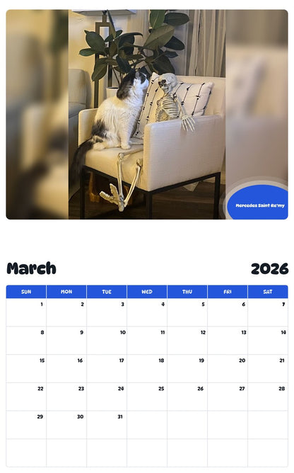 November 2025 - October 2026 Mercedes Saint Re’my - Pawidols Pet Calendar