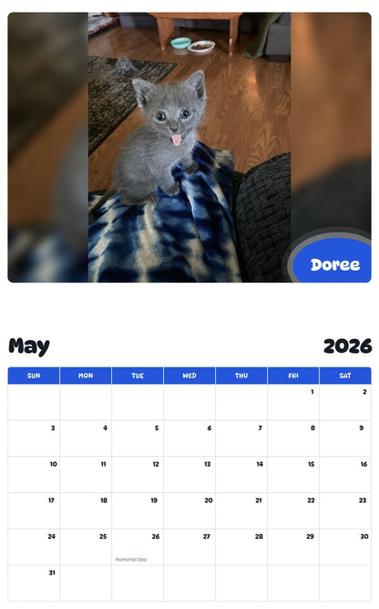2026 - 2027 Doree - Pawidols Pet Calendar