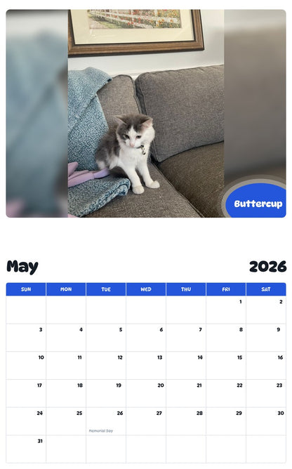 2026 - 2027 Buttercup - Pawidols Pet Calendar