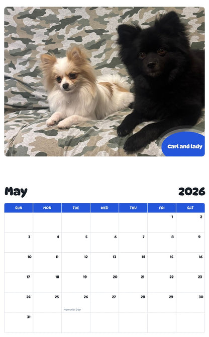 2026 - 2027 Carl and lady - Pawidols Pet Calendar