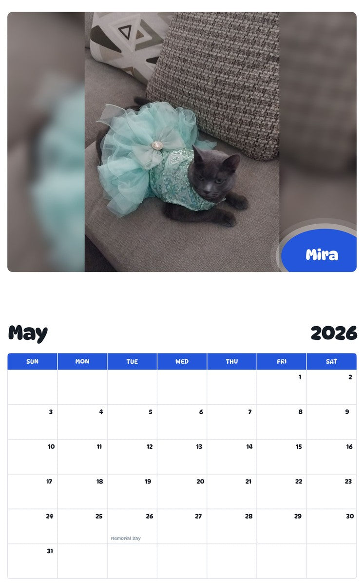 2026 - 2027 Mira - Pawidols Pet Calendar