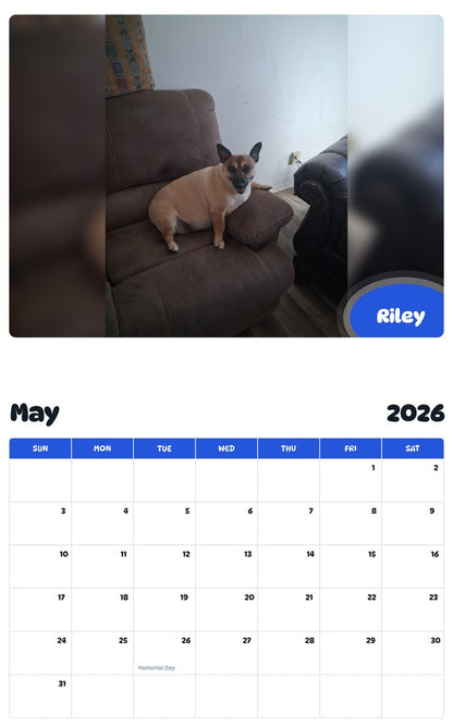 2026 - 2027 Riley - Pawidols Pet Calendar