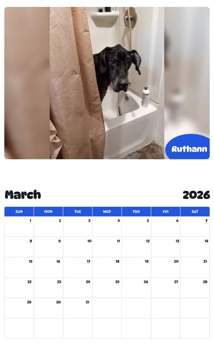 November 2025 - October 2026 Ruthann - Pawidols Pet Calendar