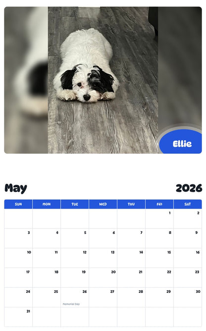 2026 - 2027 Ellie - Pawidols Pet Calendar