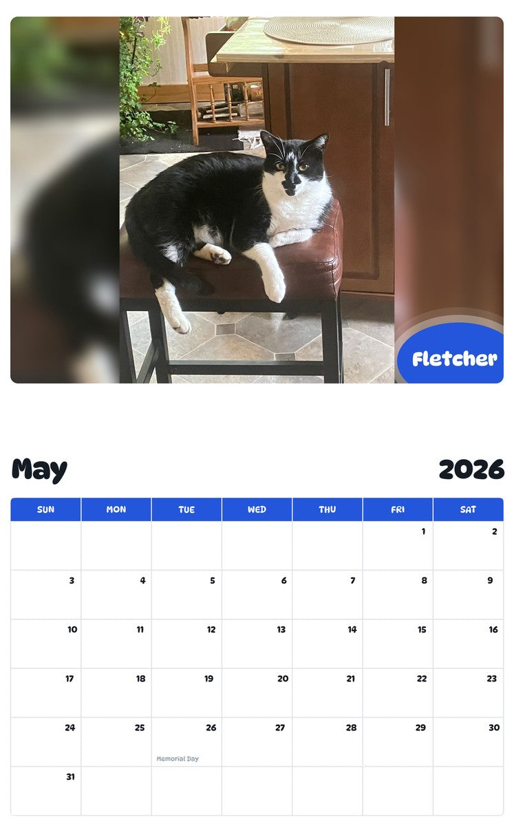2026 - 2027 Fletcher - Pawidols Pet Calendar