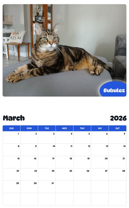 November 2025 - October 2026 Bubules - Pawidols Pet Calendar