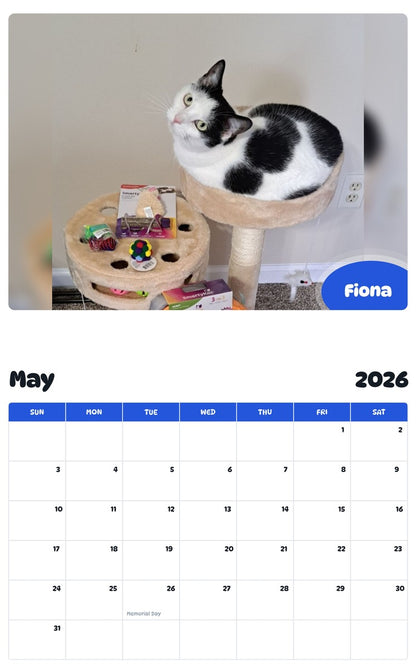 2026 - 2027 Fiona - Pawidols Pet Calendar