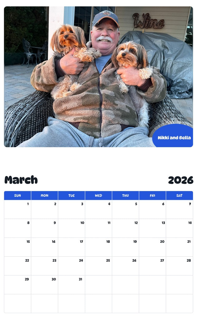 November 2025 - October 2026 Nikki and Bella - Pawidols Pet Calendar