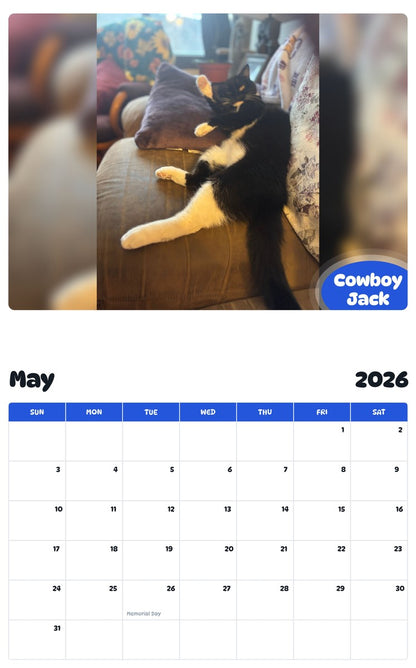 2026 - 2027 Cowboy Jack - Pawidols Pet Calendar