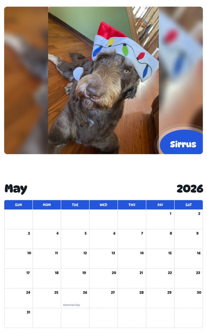 2026 - 2027 Sirrus - Pawidols Pet Calendar